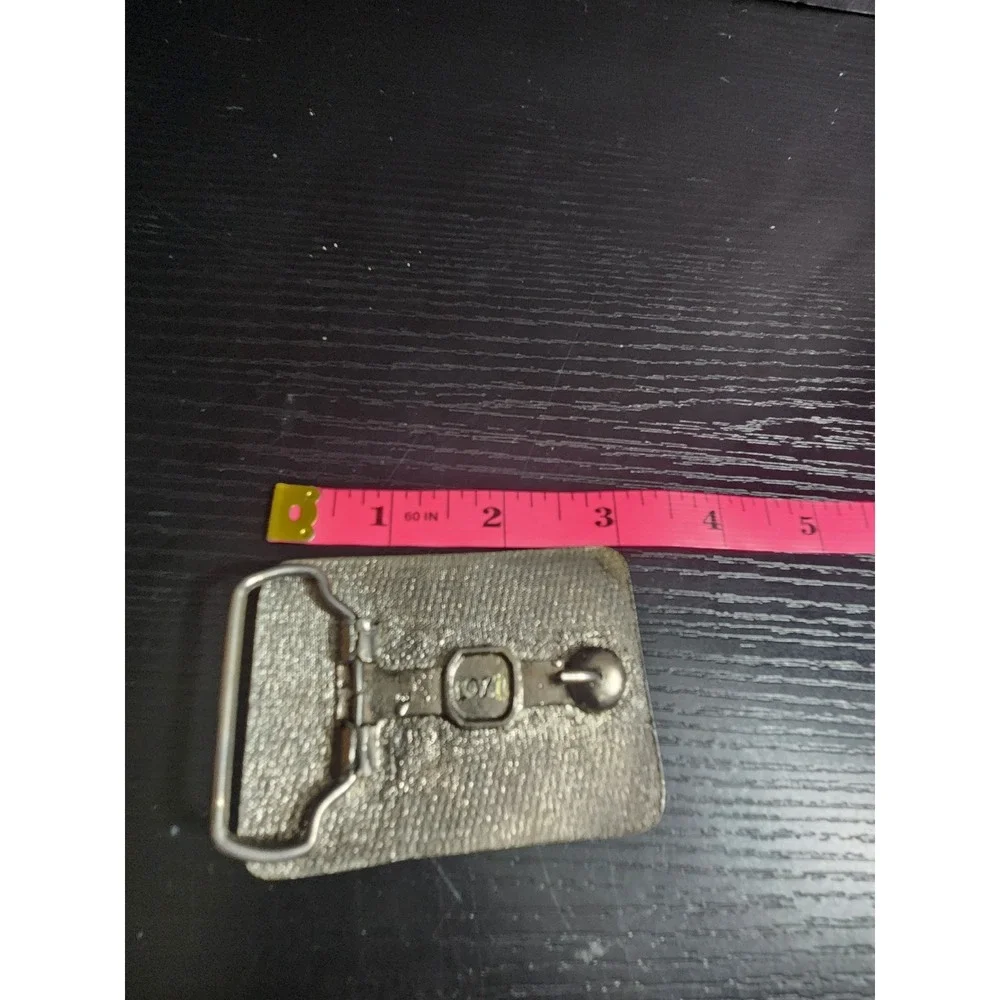Vintage I D Rather Be Fishing Belt Buckle 1971‎ Pewter Tone